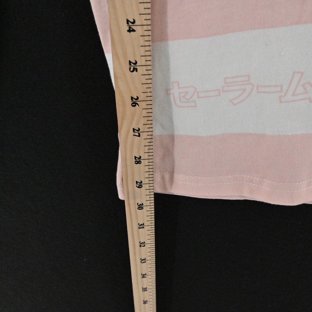 Sailor Moon Pink Stripe Polo Shirt Size M Anime BoxLunch Exclusive Long Sleeve - Picture 4 of 13